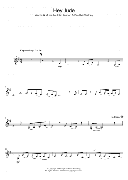 page one of Hey Jude (Lead Sheet / Fake Book)