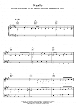 page one of Reality (Piano, Vocal & Guitar Chords)