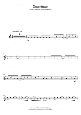 page one of Downtown (Alto Sax Solo)