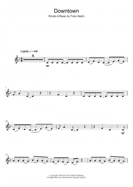 page one of Downtown (Lead Sheet / Fake Book)