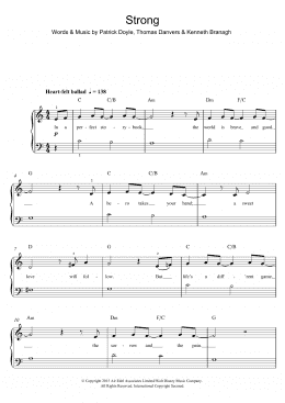 page one of Strong (from the Motion Picture Cinderella) (Easy Piano)