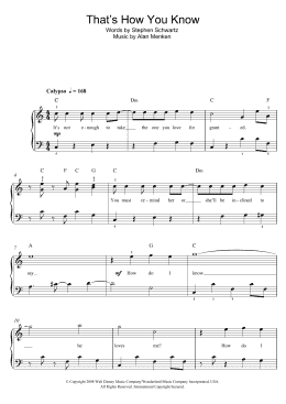 page one of That's How You Know (from Enchanted) (Beginner Piano (Abridged))