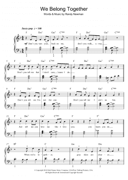 page one of We Belong Together (From Toy Story 3) (Piano, Vocal & Guitar Chords)