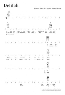 page one of Delilah (Ukulele Chords/Lyrics)