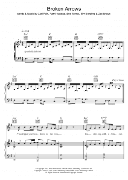 page one of Broken Arrows (Piano, Vocal & Guitar Chords)