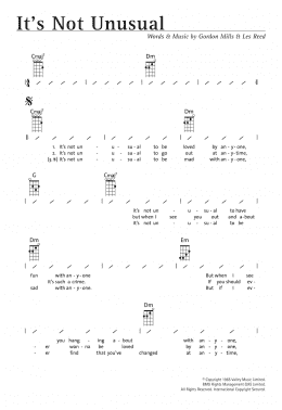 page one of It's Not Unusual (Ukulele Chords/Lyrics)