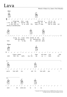 page one of Lava (from Lava) (Ukulele Chords/Lyrics)