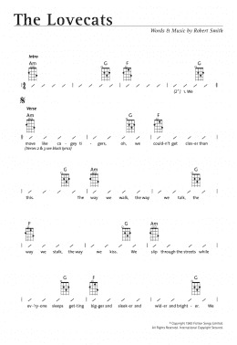 page one of The Lovecats (Ukulele Chords/Lyrics)