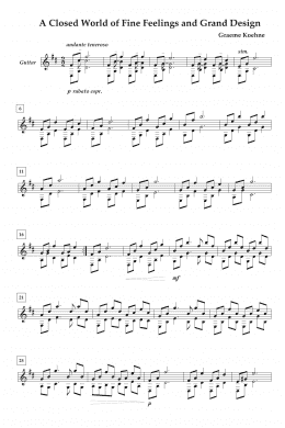 page one of A Closed World Of Fine Feelings And Grand Design (Solo Guitar)