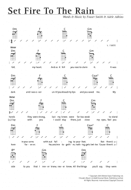 page one of Set Fire To The Rain (Ukulele Chords/Lyrics)