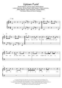 page one of Uptown Funk (feat. Bruno Mars) (Easy Piano)
