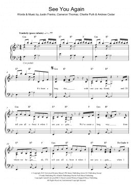 page one of See You Again (featuring Charlie Puth) (Easy Piano)
