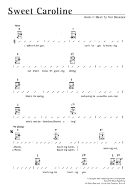 page one of Sweet Caroline (Ukulele Chords/Lyrics)