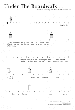 page one of Under The Boardwalk (Ukulele Chords/Lyrics)