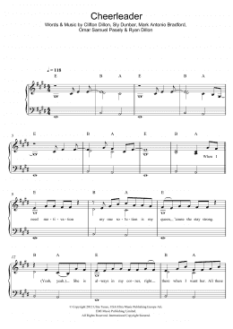 page one of Cheerleader (Easy Piano)