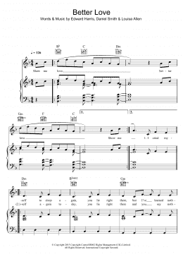 page one of Better Love (Piano, Vocal & Guitar Chords)