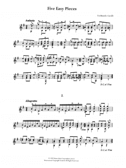 page one of Five Easy Pieces (Easy Guitar)