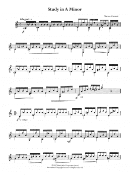 page one of Study In A Minor (Solo Guitar)
