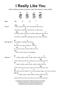 page one of I Really Like You (Piano, Vocal & Guitar Chords)