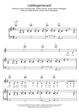 page one of Lieblingsmensch (Piano, Vocal & Guitar Chords)