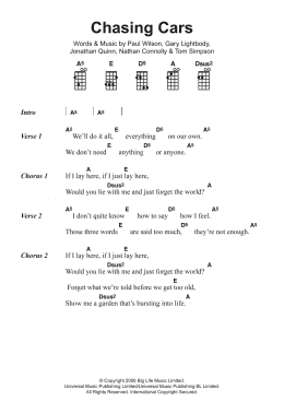 page one of Chasing Cars (Piano, Vocal & Guitar Chords)