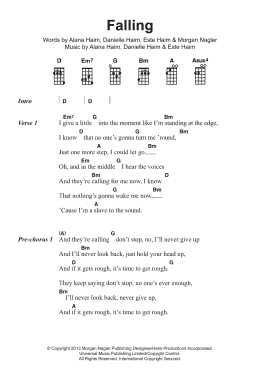 page one of Falling (Piano, Vocal & Guitar Chords)
