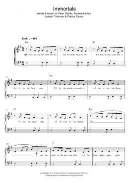 page one of Immortals (From 'Big Hero 6') (Piano, Vocal & Guitar Chords)