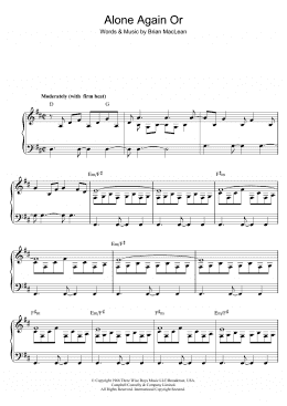 page one of Alone Again Or (Piano & Vocal)
