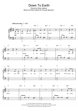 page one of Down To Earth (from WALL-E) (Piano, Vocal & Guitar Chords)