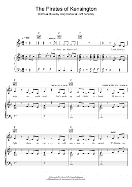 page one of The Pirates Of Kensington (from 'Finding Neverland') (Piano, Vocal & Guitar Chords)