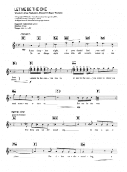 page one of Let Me Be The One (Piano Chords/Lyrics)