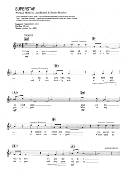 page one of Superstar (Piano Chords/Lyrics)