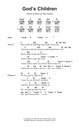 page one of God's Children (Guitar Chords/Lyrics)