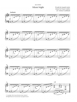 page one of Silent Night (Piano Duet)