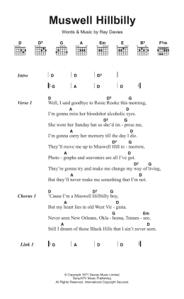 page one of Muswell Hillbilly (Guitar Chords/Lyrics)
