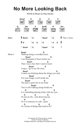 page one of No More Looking Back (Guitar Chords/Lyrics)