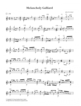page one of Melancholy Galliard (Easy Guitar)