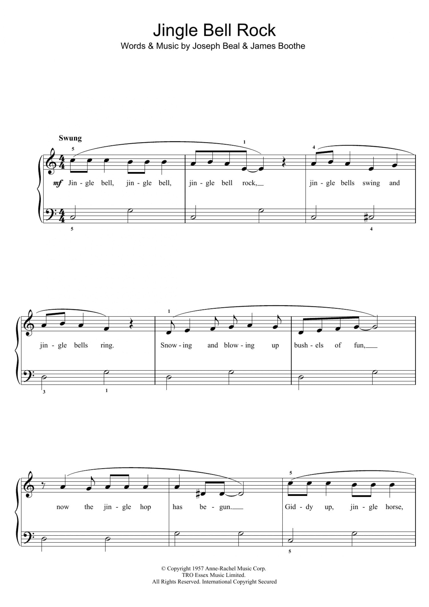 Jingle Bell Rock (Piano, Vocal & Guitar Chords)