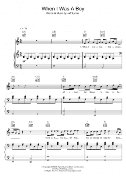 page one of When I Was A Boy (Piano, Vocal & Guitar Chords)