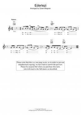page one of Ederlezi (Lead Sheet / Fake Book)