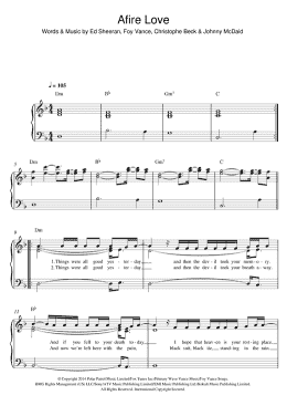 page one of Afire Love (Easy Piano)
