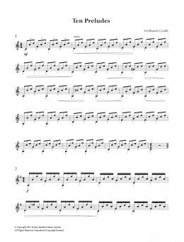 page one of Ten Preludes (Easy Guitar)