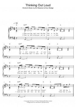 page one of Thinking Out Loud (Easy Piano)