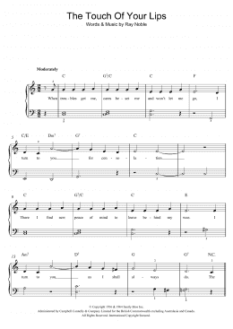 page one of The Touch Of Your Lips (Piano, Vocal & Guitar Chords)