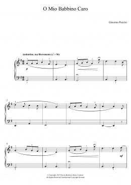 page one of O Mio Babbino Caro (from Gianni Schicchi) (Beginner Piano (Abridged))