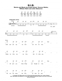 page one of N.I.B. (Ukulele Chords/Lyrics)