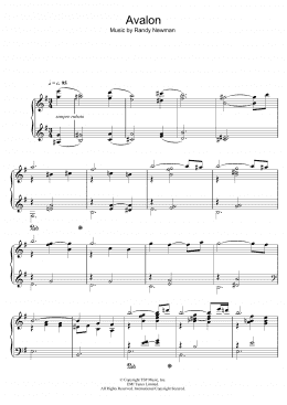 page one of Avalon (Piano Solo)