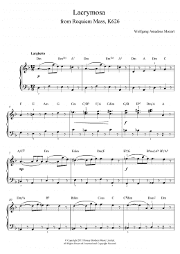 page one of Lacrymosa from Requiem Mass, K626 (Piano, Vocal & Guitar Chords)
