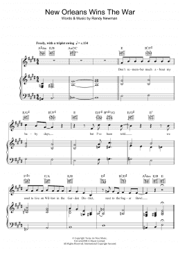 page one of New Orleans Wins The War (Piano, Vocal & Guitar Chords)
