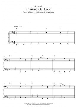 page one of Thinking Out Loud (Piano Solo)